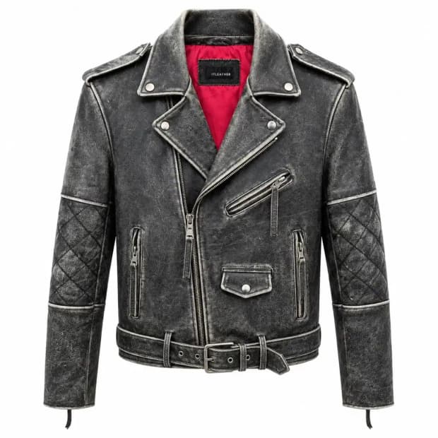 ITLEATHER 빈티지 레더 자켓 100