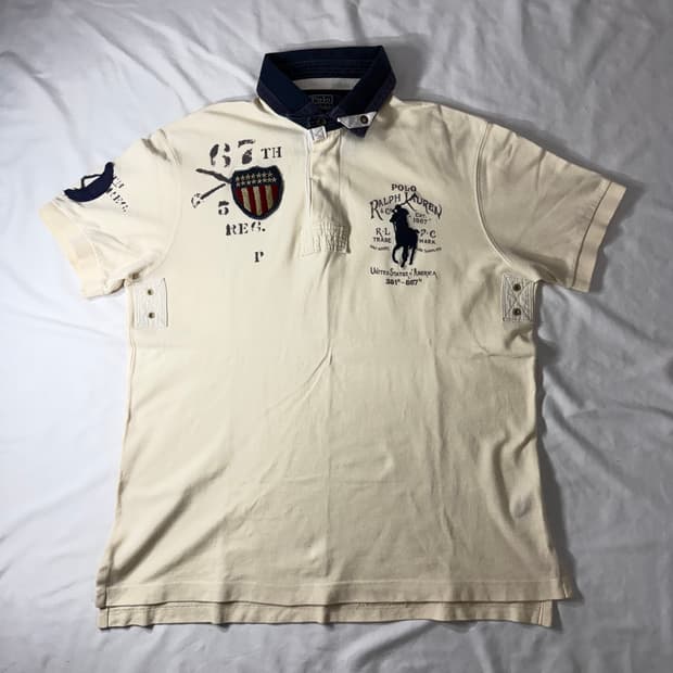 폴로 랄프로렌 빅포니 성조기 카라티 아이보리 