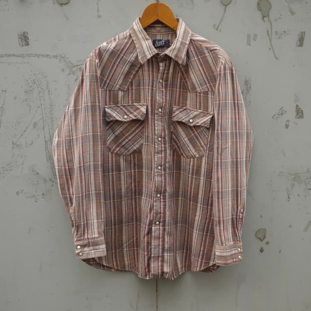 70s Levi’s 체크 플란넬 웨스턴 셔츠