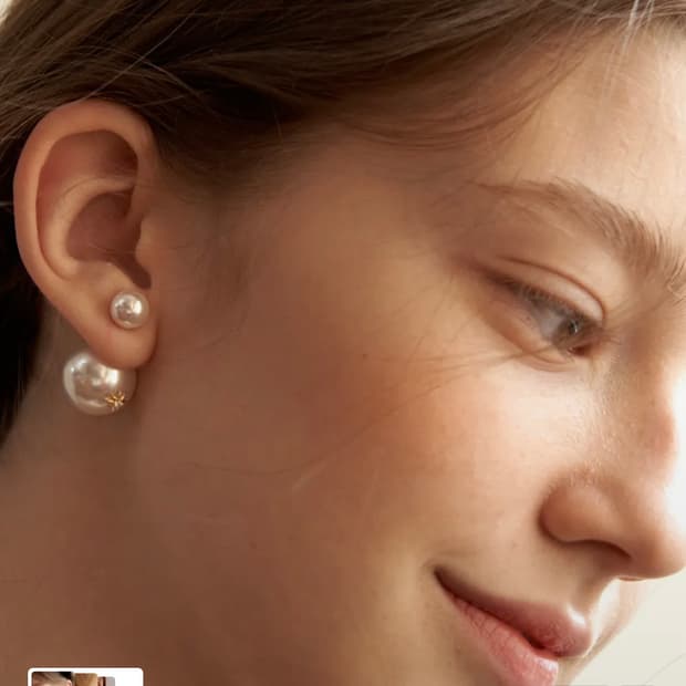 타티아나 미뇽 더블 진주 포스트 귀걸이