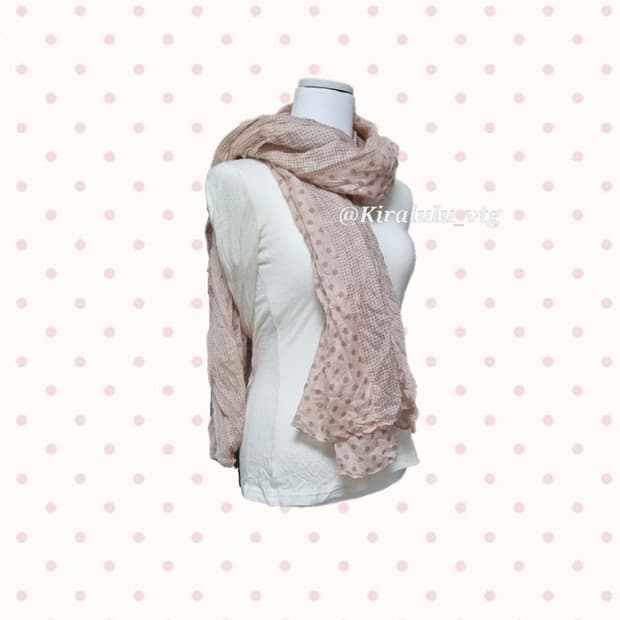 연분홍 도트 땡땡이 머플러 리즈리사 엑시즈팜 잉그니