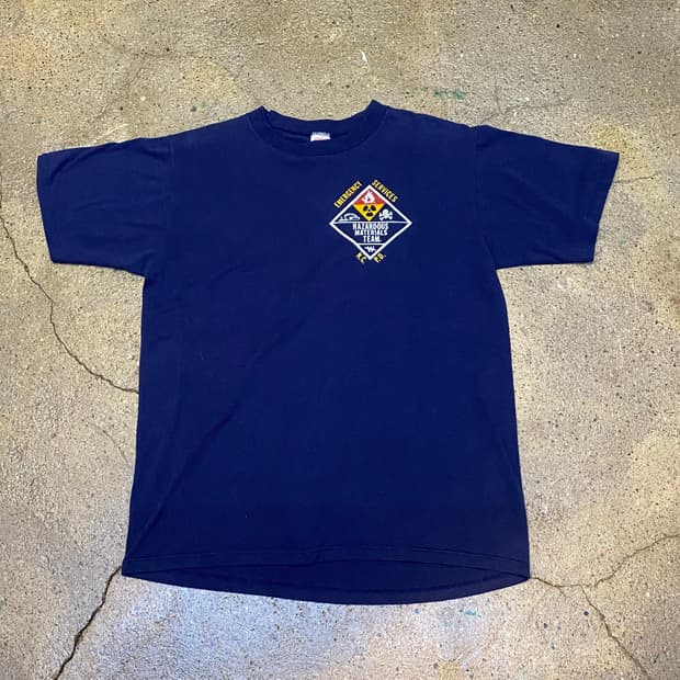 레어) 00s 미국 빈티지 싱글스티치 이멀젼시 프린팅 반팔티