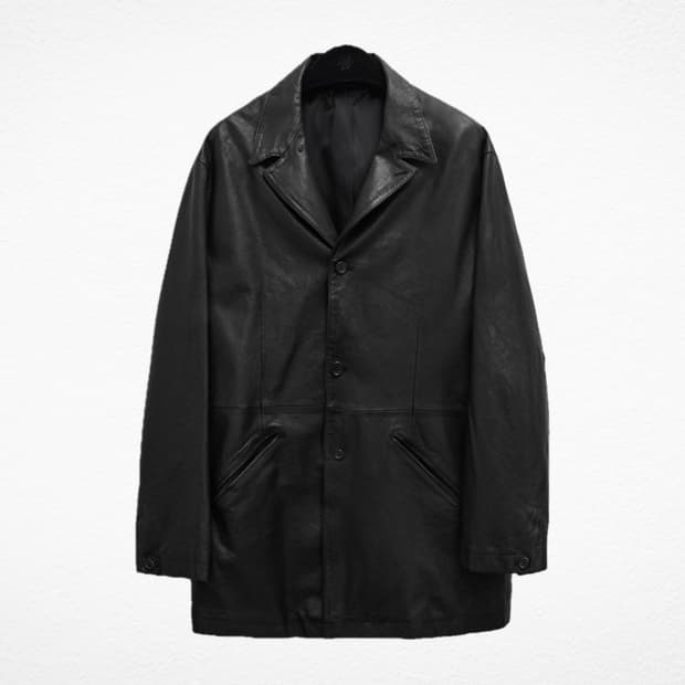 [M] 유스 워시드 레더 자켓 블랙 Youth Washed Leather