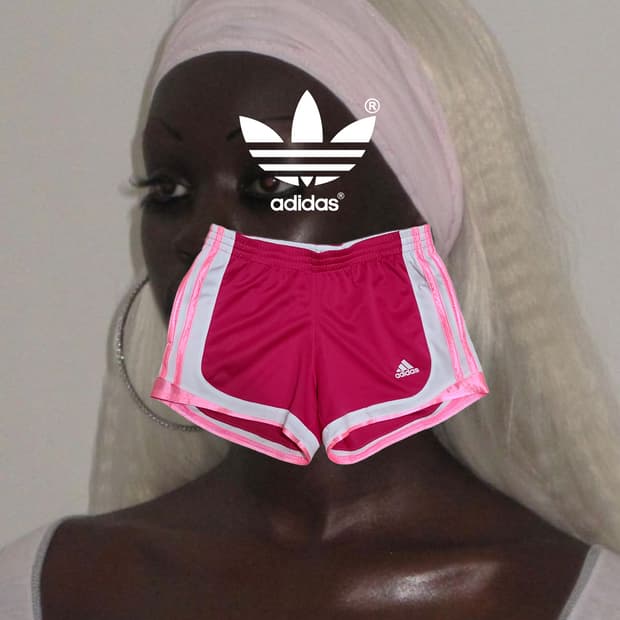 Vintage ADIDAS pink track shor