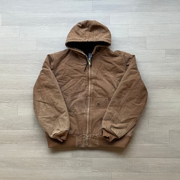 칼하트 j130 BRN 브라운 액티브 자켓 샌드스톤 빈티지