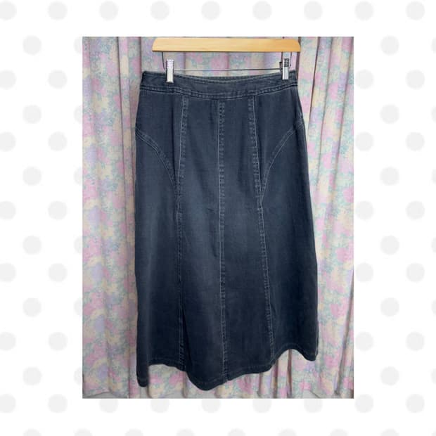 다크그레이 데님 스커트