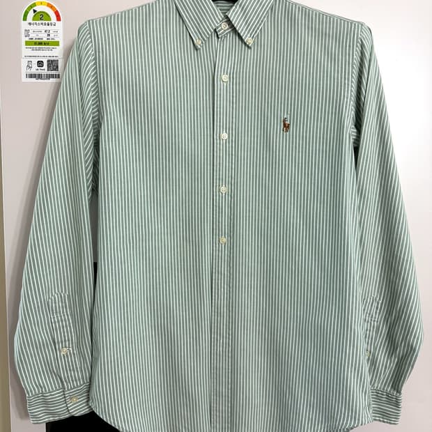 폴로 랄프로렌 클래식핏 연그린 줄무늬셔츠 95- 마른 100