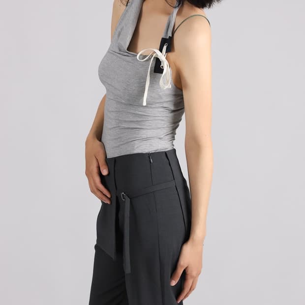 Paloma Wool Simulet 그레이 홀터넥 탑 S