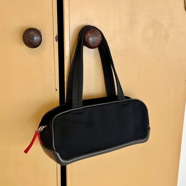 프라다 스포츠 블랙 나일론 보스톤 숄더백