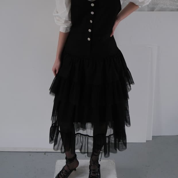 르콩 드레스, 촬영드레스, 2부드레스, 셀프웨딩드레스, 오버롤, 멜빵