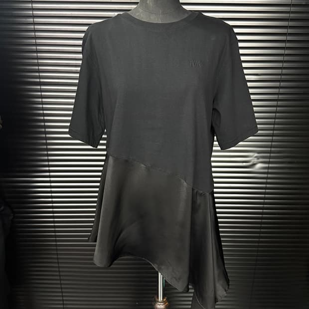 유니클로 jw앤더슨 플레어햄 반팔 티 원피스 사선 랩스커트 블랙 L 치마