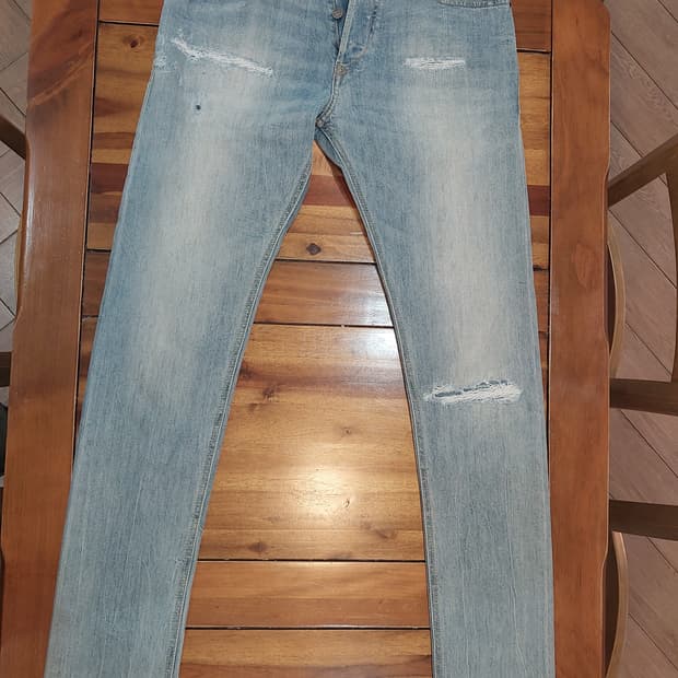 디젤 연청 워싱 데님 슬림핏 30인치