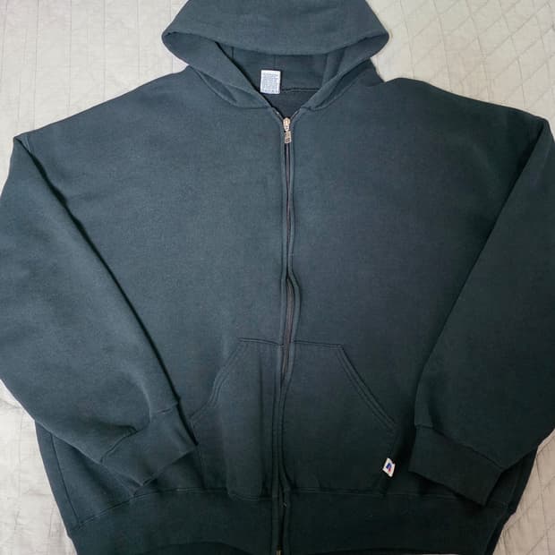 [XXXL] 90s USA 빈티지 러셀 애슬레틱 후드집업 블랙 빅사이즈