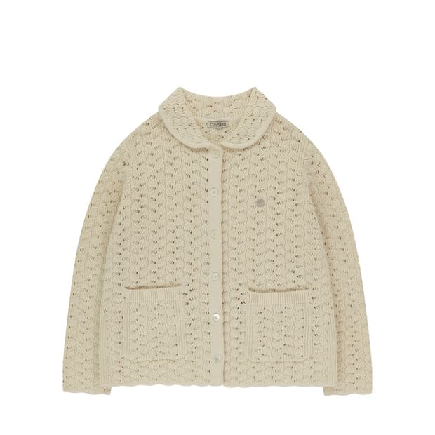 WAVE KNIT CARDIGAN IVORY