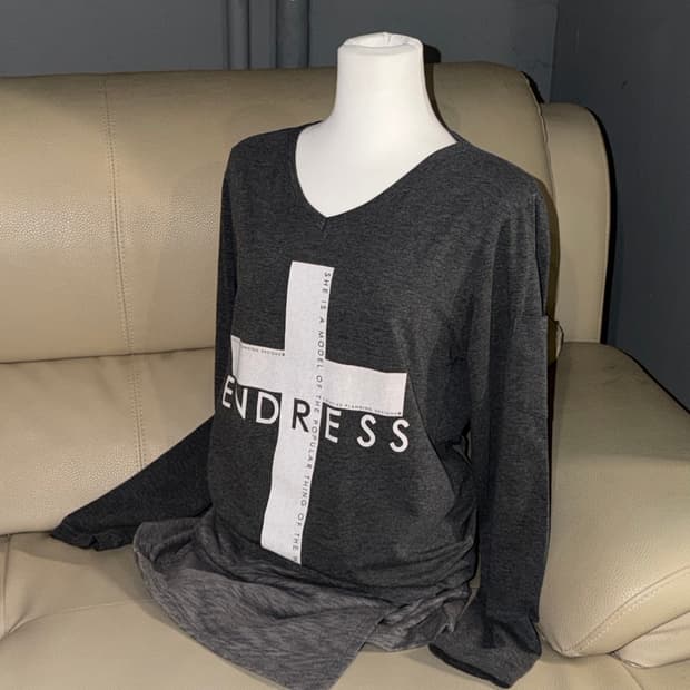 cross printing arm pocket long sleeve