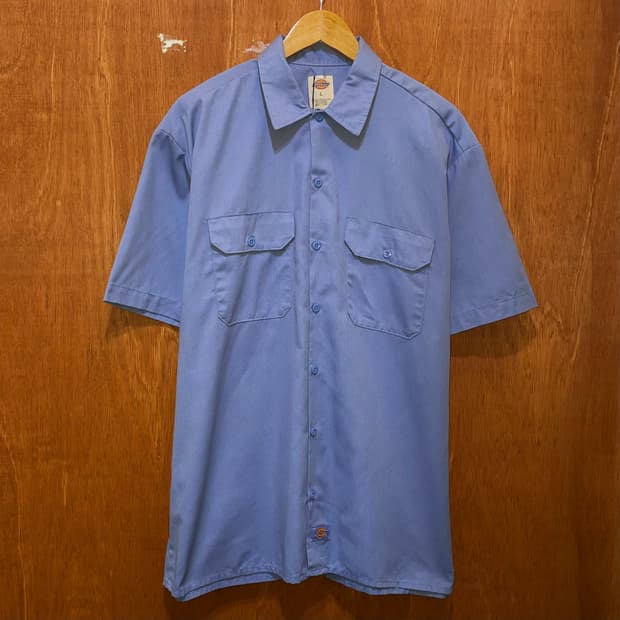 (L) Dickies 디키즈 반팔 워크 셔츠 블루