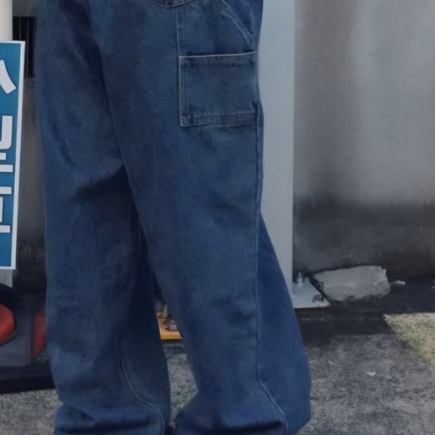 비에스래빗 카펜터 루즈핏 데님 딥블루