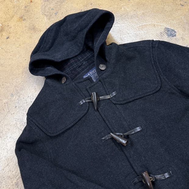 폴로 차콜 후드 떡볶이 더플 코트 