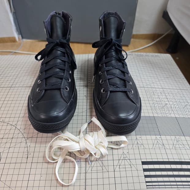 컨버스 척 70 레더 집 블랙 290/UK10.5