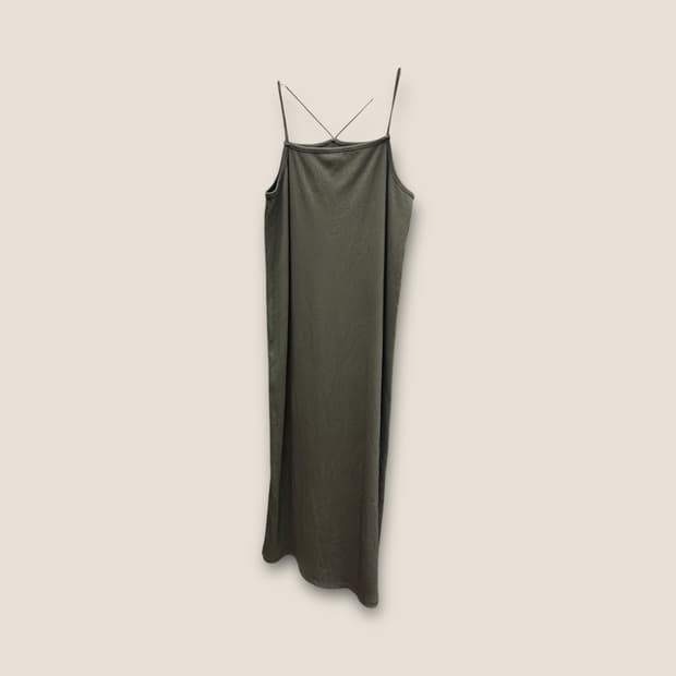 K126 GU 나시 롱 골지 카키 원피스 size XL