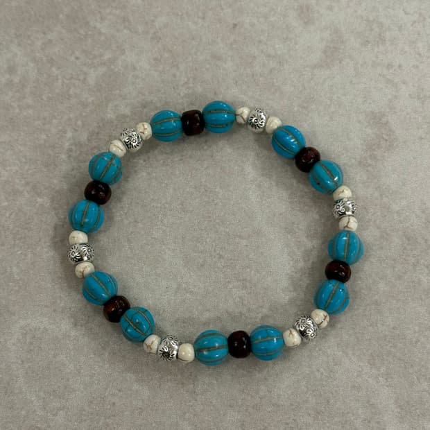 터키석 산호 포인트 팔찌