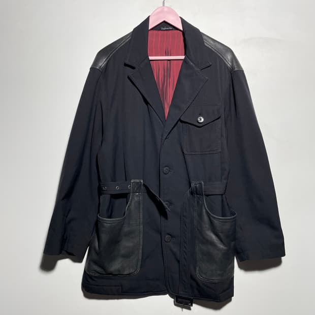 프란체스코 스말토 가죽 배색 사파리 재킷 (50사이즈) 