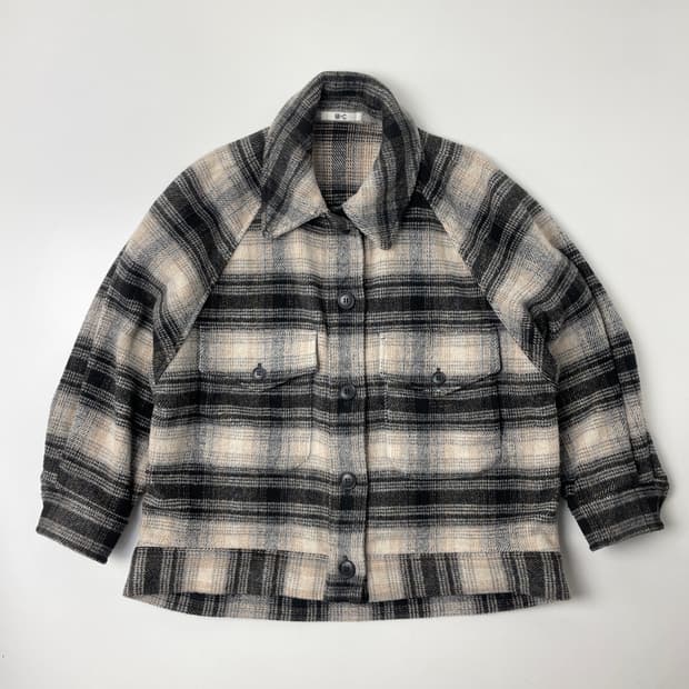 [중고] 유니클로C 오버핏 체크 셔츠 자켓 S