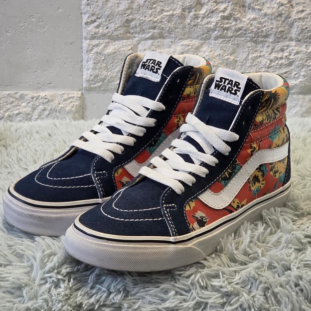 4q-4:반스 스타워즈 스케이트-하이 플로럴 패턴 (약 22.5cm)