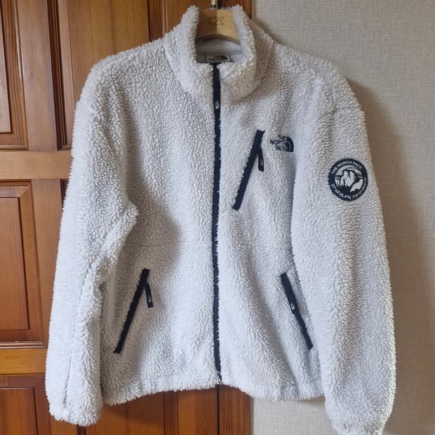 노스페이스 양털 뽀글이 후리스 집업 화이트 M