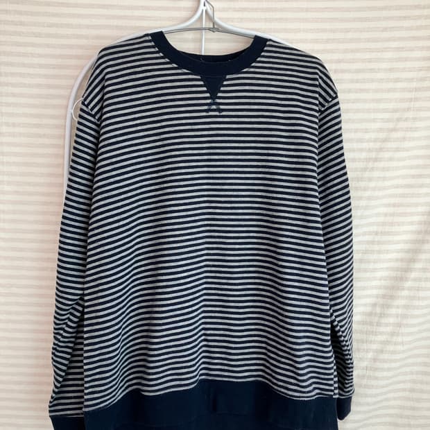 빈티지 네이비 스트라이프 맨투맨 y2k 스트릿 갸루 펑키 일본빈티지572