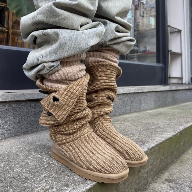 2000s Y2K 니트 카디 어그 부츠