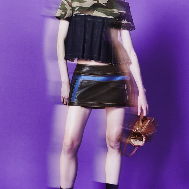 [Andersson Bell] 카모플라쥬 플리츠 데님 탑