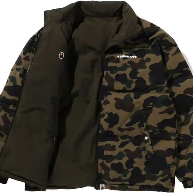 정품)24fw 베이프 1st camo 리버시블 패딩 XL 카키