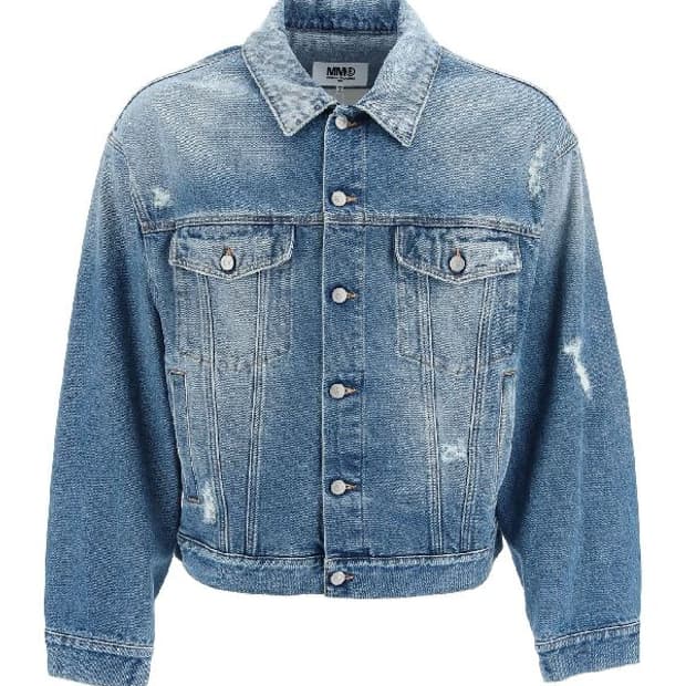 mm6 디스트레스 데님 자켓