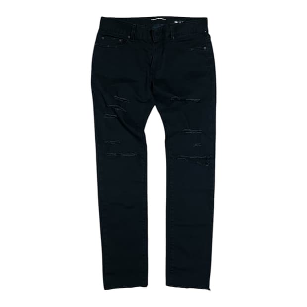 Saint Laurent 에디 슬리먼 디스트로이드 블랙 스키니진