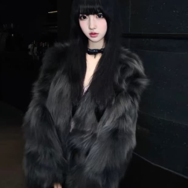 새상품 검정색 인조 퍼 코트 자켓