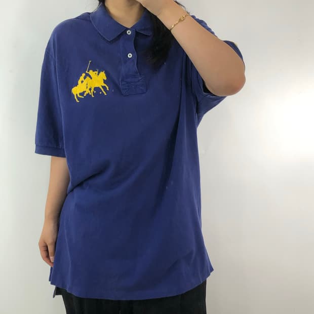 [2XL] 폴로 빅포니 블루 반팔 카라티
