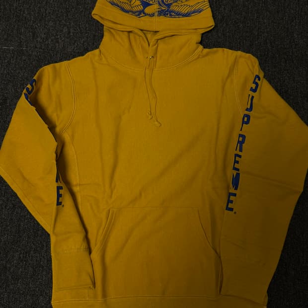 [M] 슈프림 안티히어로 후드 스웻셔츠 머스타드 16ss