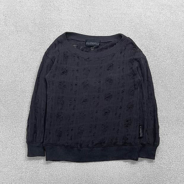 히스테릭글래머 데미지 그런지 니트 다크그레이