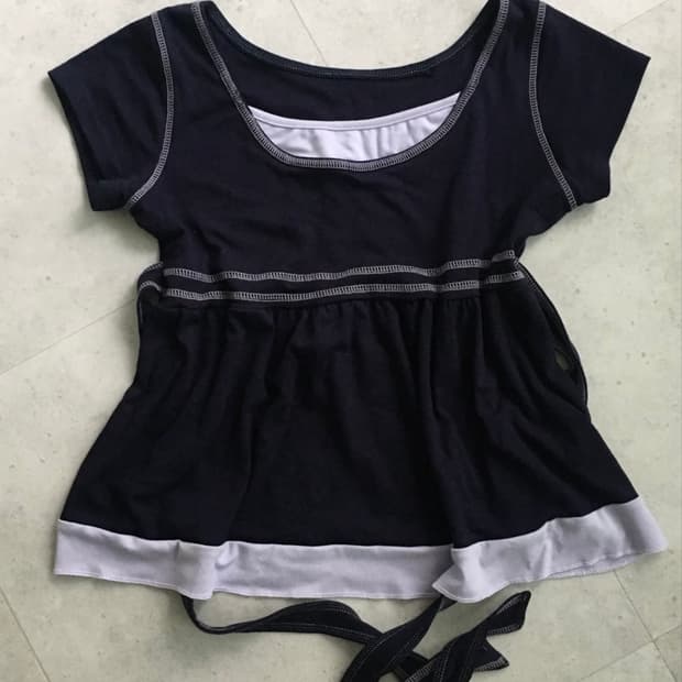 Back Ribbon Layered Short-Sleeved TShirt