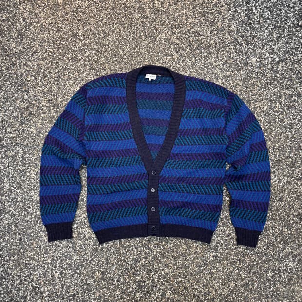 80s Simpsons 지그재그 해링본 가디건 (L)  