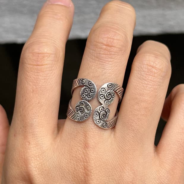 Ethnic Tribal Spiral Engraved Wrap Karen