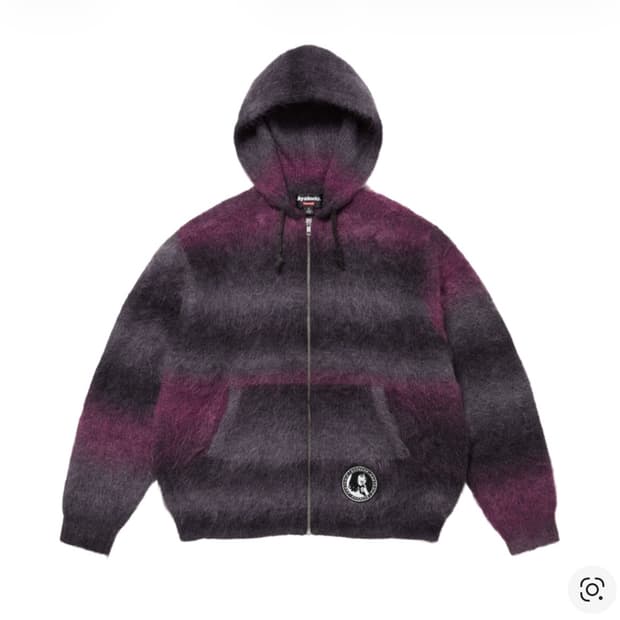 슈프림 히스테릭글래머 모헤어 집업 후드 스웨터 xxl 블랙 24fw