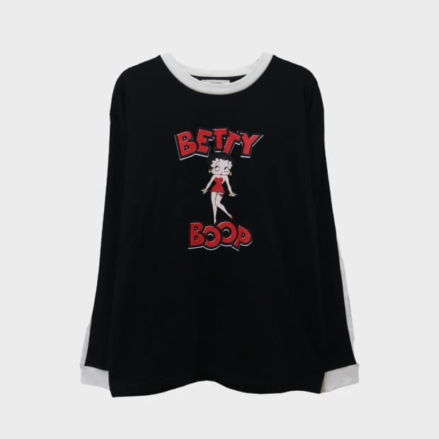 베티붑  배색 긴팔 티셔츠 63408