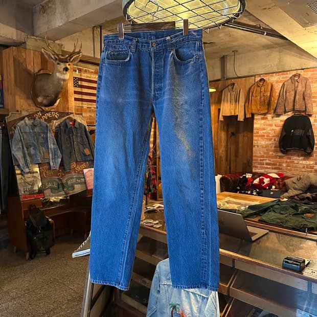 80s USA 빈티지 리바이스 501 이행기 데님 팬츠