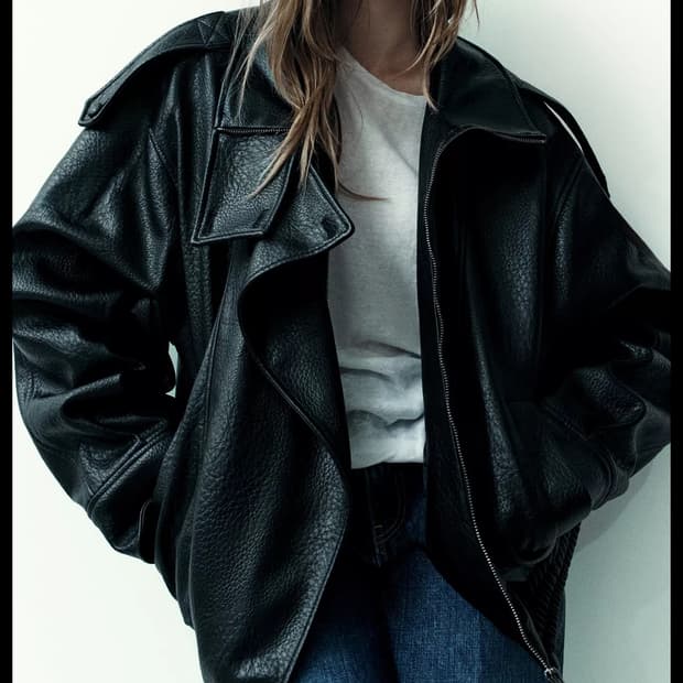 자라 페이크 레더 점퍼 자켓