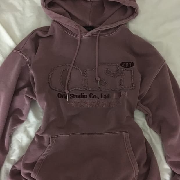 오드스튜디오 인디핑크 빅로고 후드티