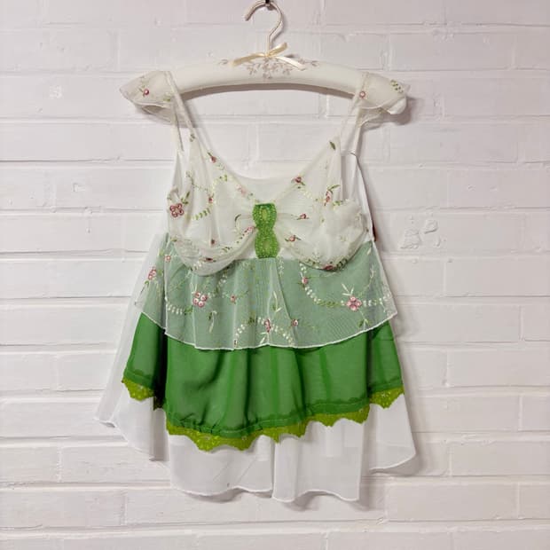 jpn vintage fairy green point blouse