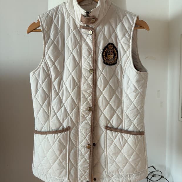 랄프로렌 퀼팅조끼 아이보리