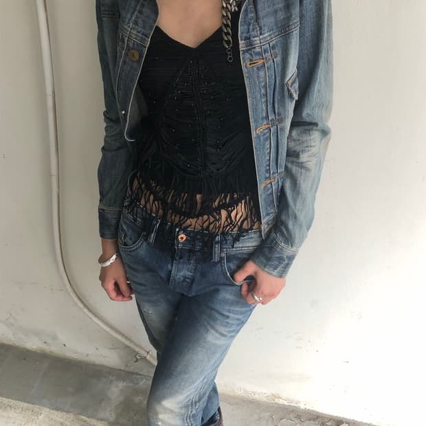 vtg washed denim jacket